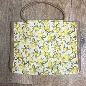Caterina Lucchi Canvas & Leather Floral Print Tote
